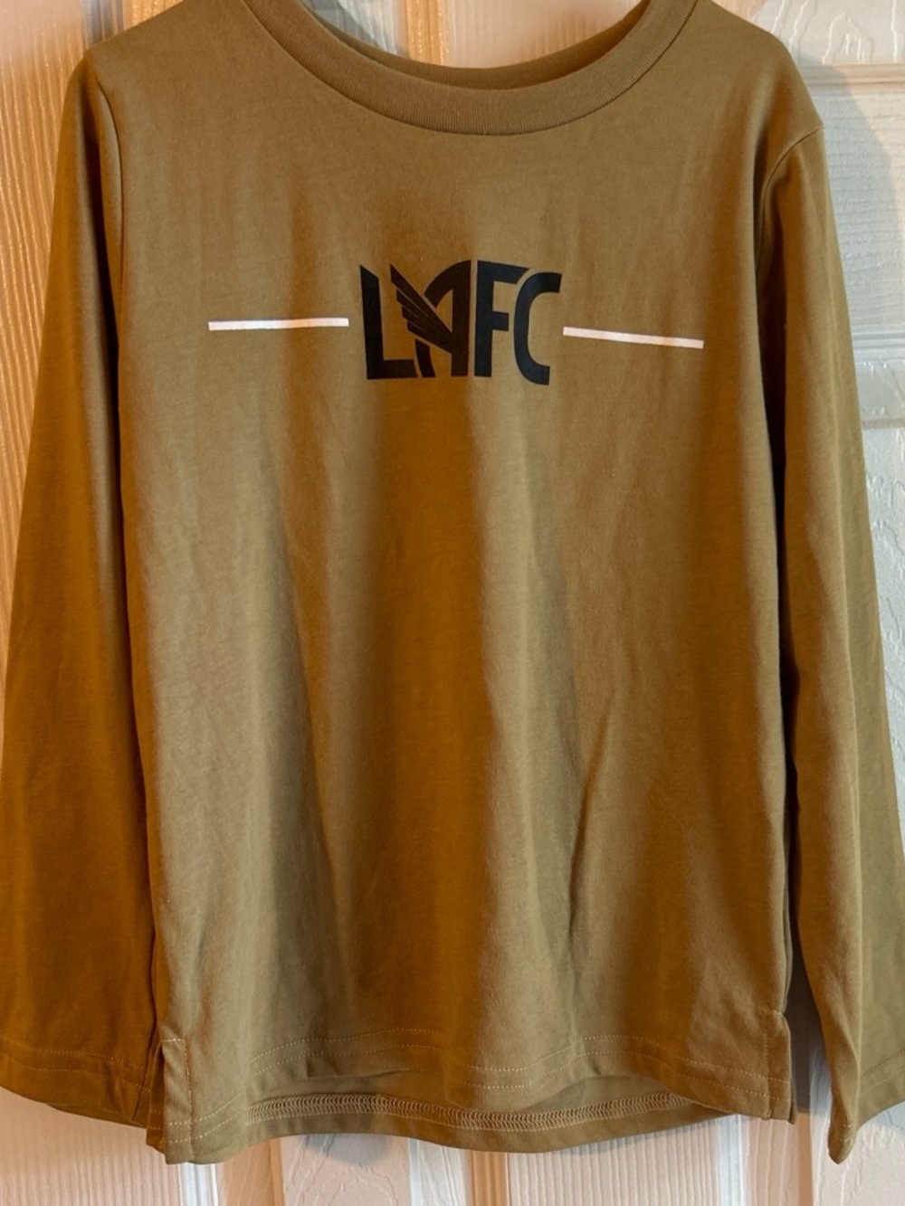 LAFC tan Long Sleeve Tee youth med 5/6